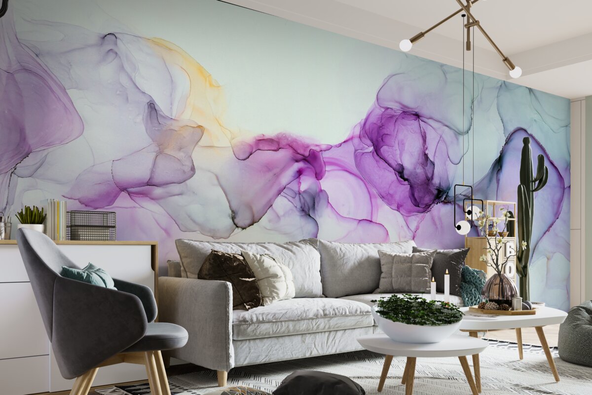 Fotobehang aquarelverfvlekken