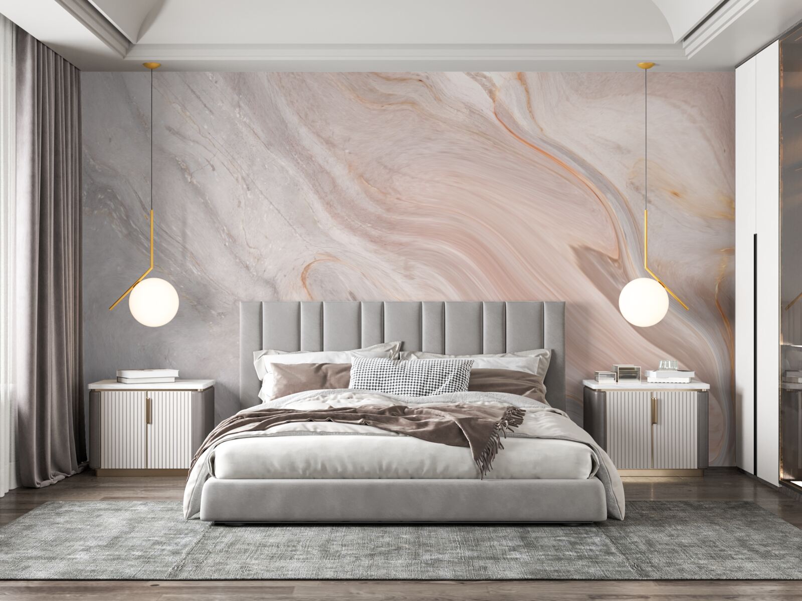 Fotobehang zacht marmer in poedertinten