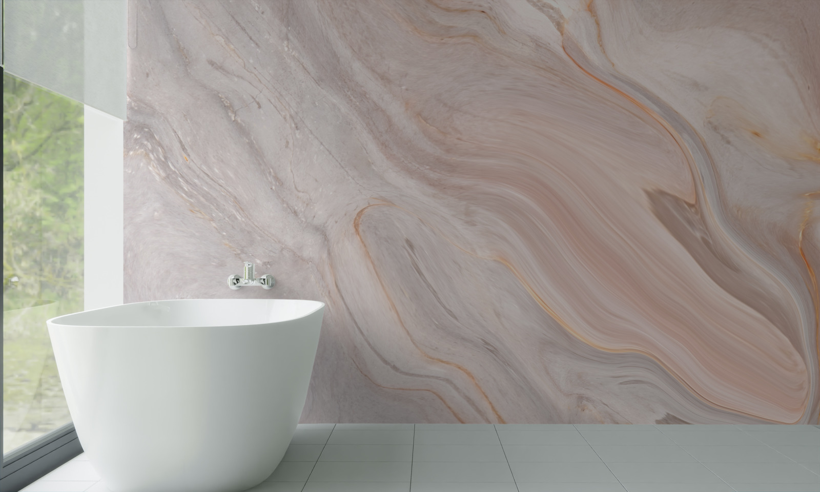 Fotobehang zacht marmer in poedertinten