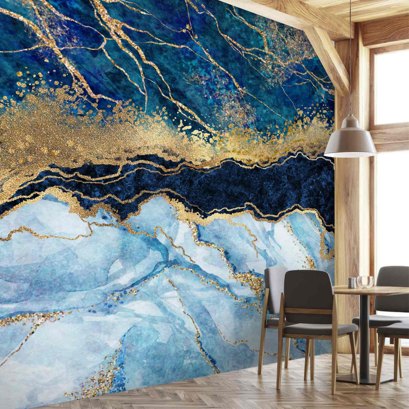 Fotobehang blauwe marmeren achtergrond