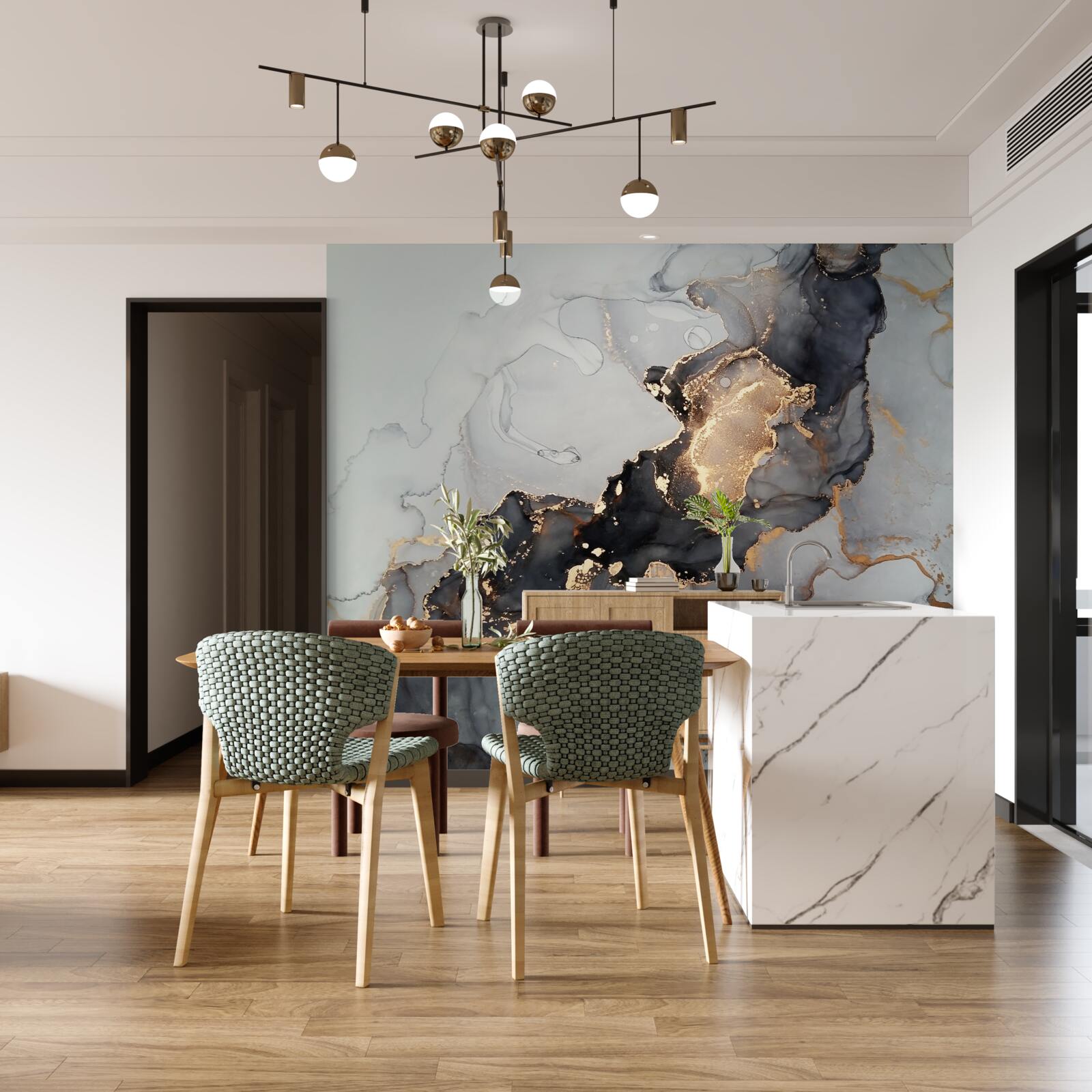 Fotobehang elegante grijze en zwarte achtergrond met een luxe uitstraling