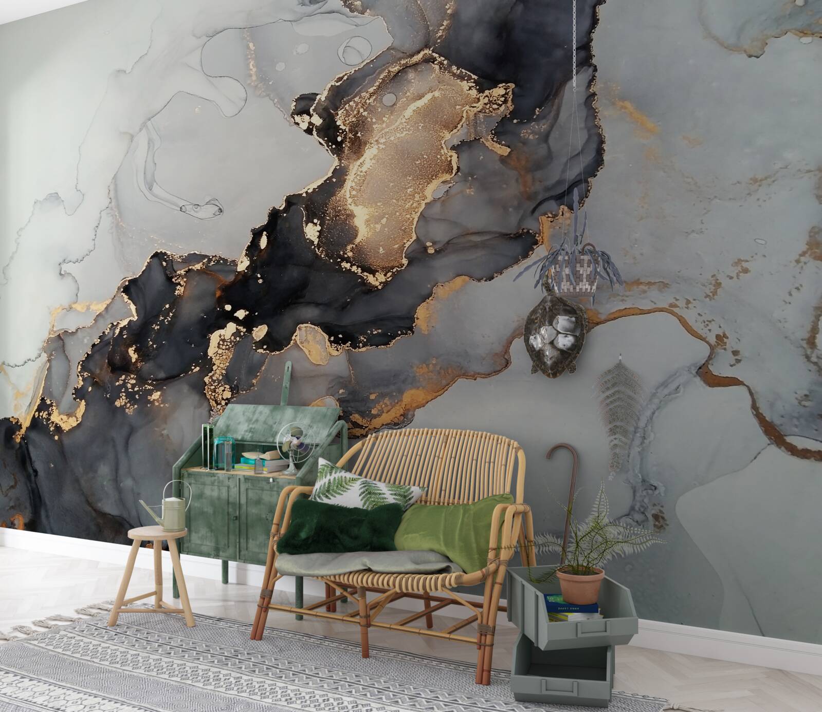 Fotobehang elegante grijze en zwarte achtergrond met een luxe uitstraling