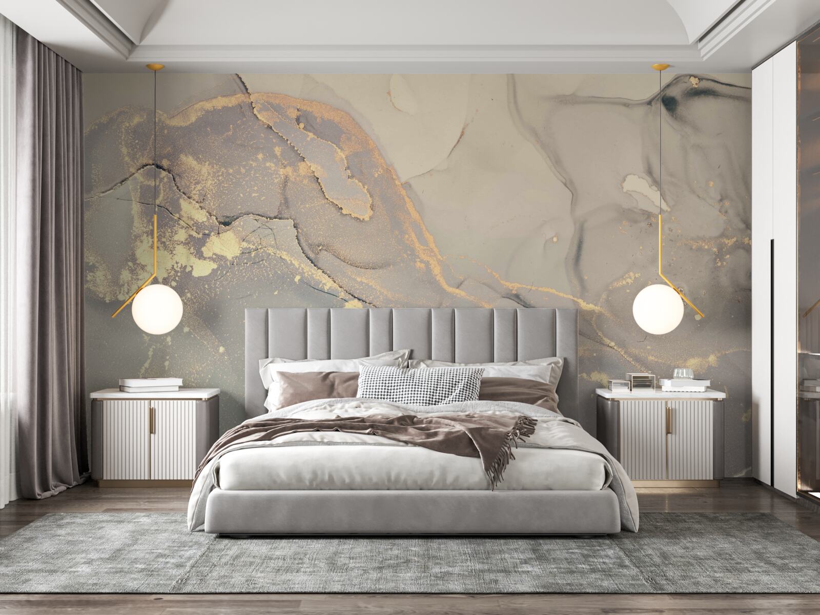 Fotobehang artistieke vloeistof op inktbasis