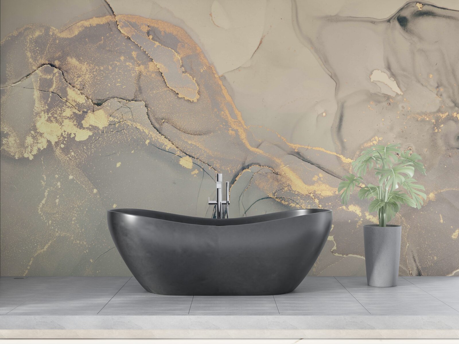 Fotobehang artistieke vloeistof op inktbasis