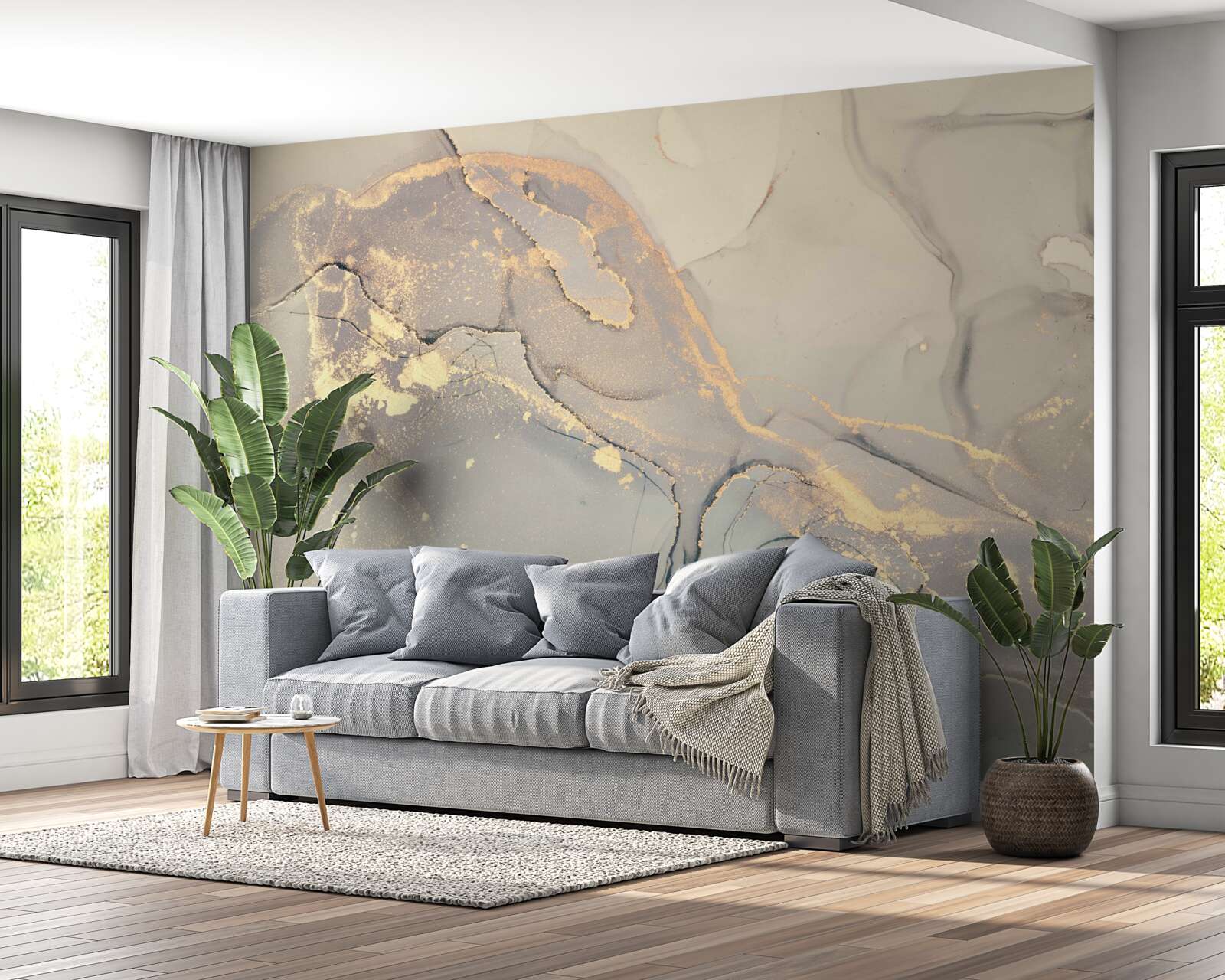 Fotobehang artistieke vloeistof op inktbasis