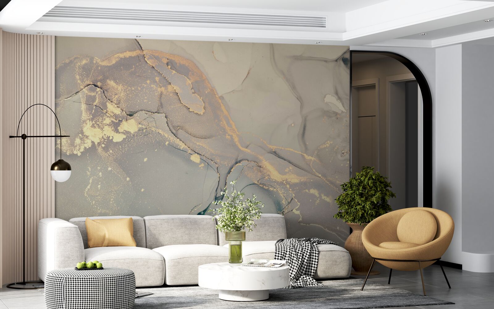 Fotobehang artistieke vloeistof op inktbasis