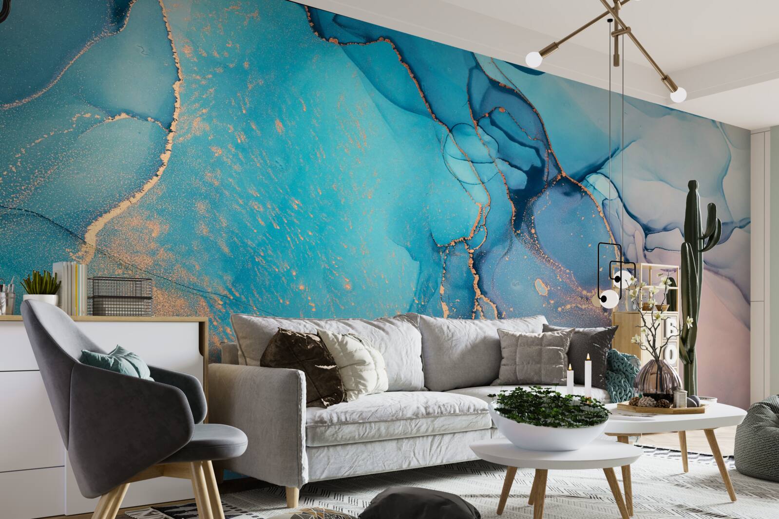 Fotobehang abstracte achtergrond in lichte tinten