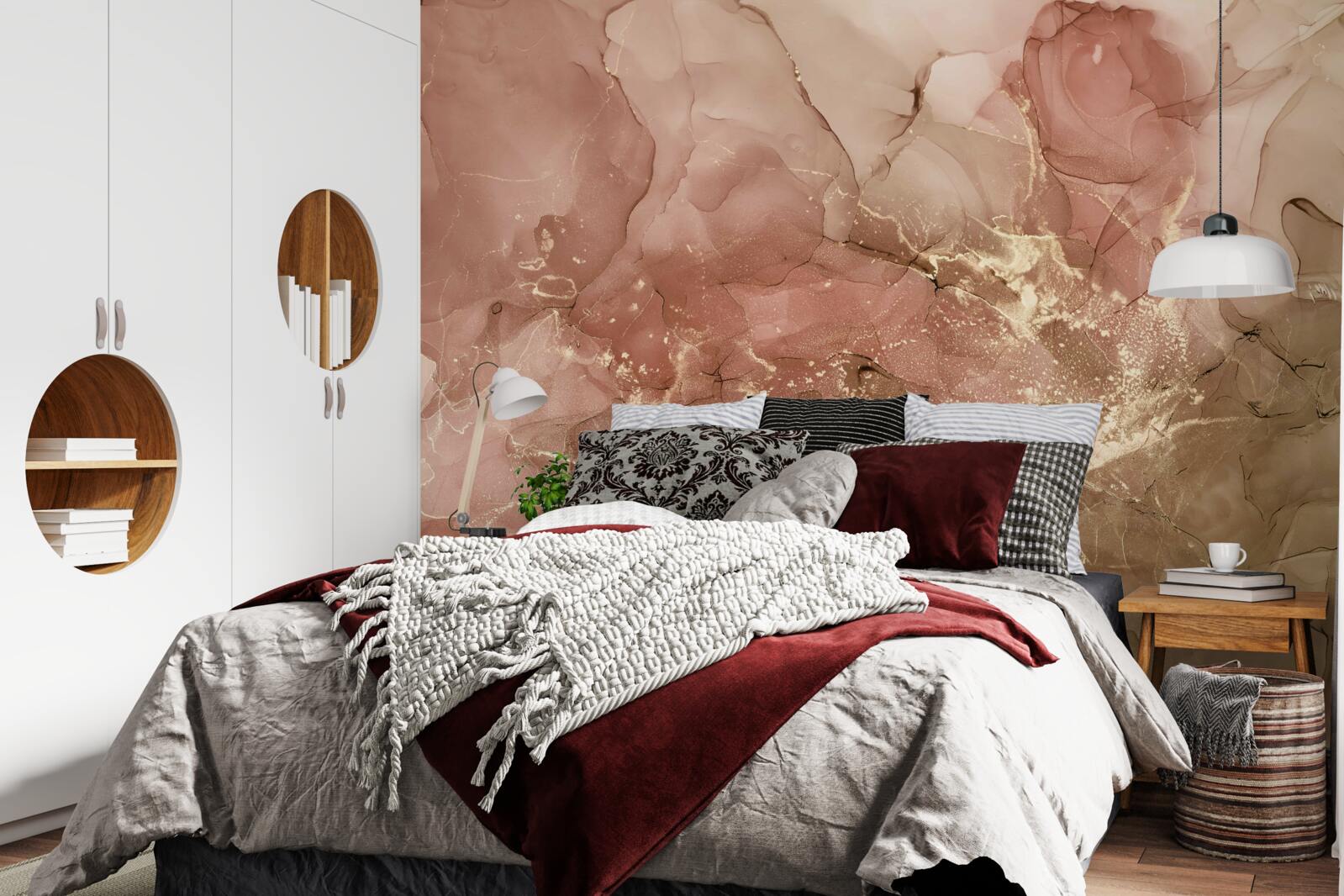 Fotobehang perzikroze vloeistof