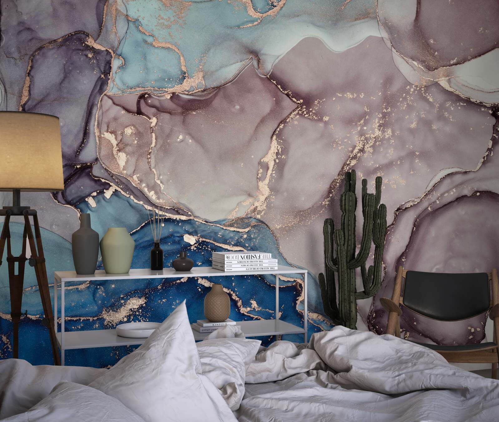 Fotobehang marmeren achtergrond aquarel