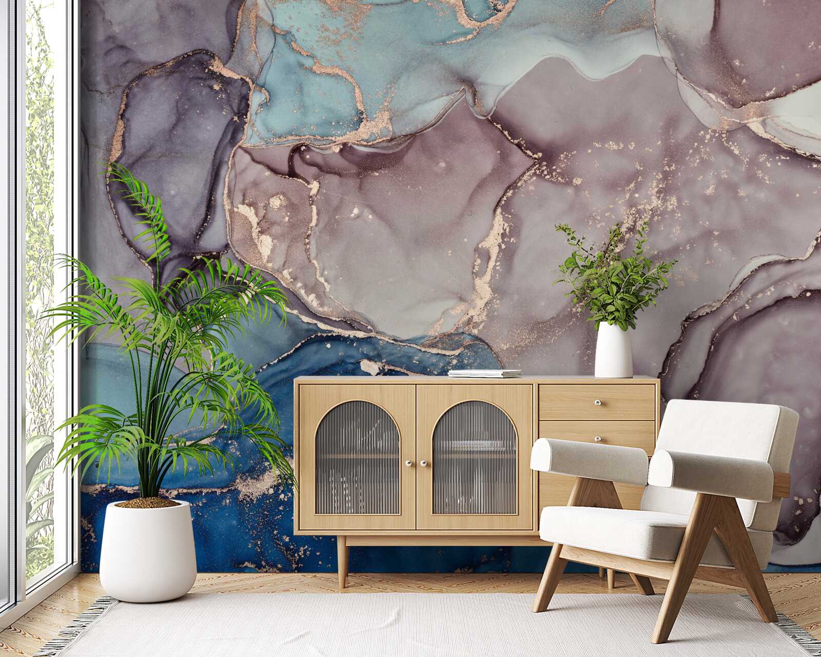 Fotobehang marmeren achtergrond aquarel