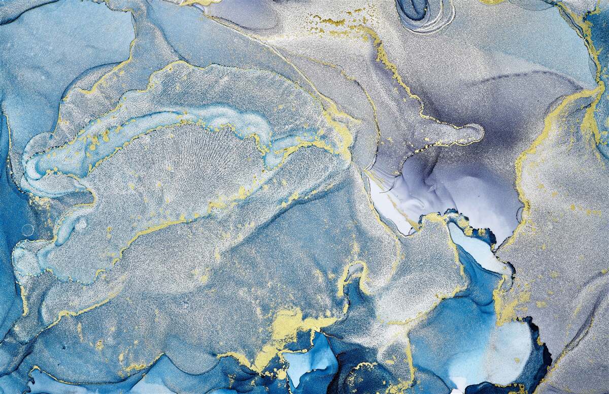 Fotobehang blauwe oceaan in abstractie