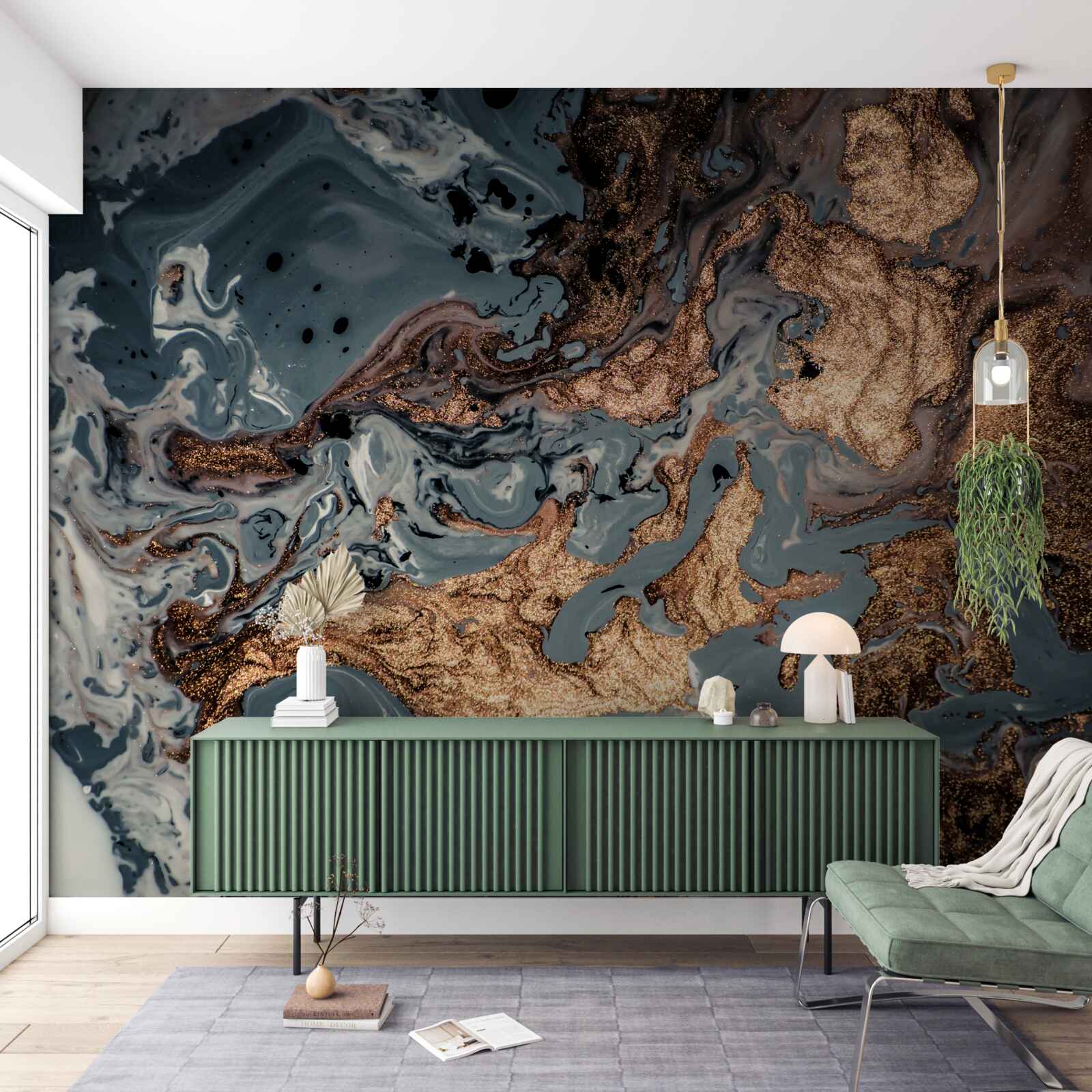 Fotobehang gecondenseerd gouden elixer