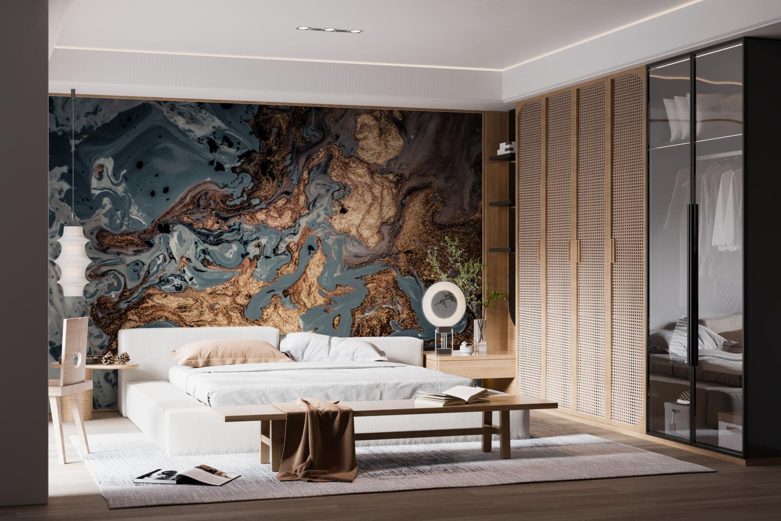 Fotobehang gecondenseerd gouden elixer