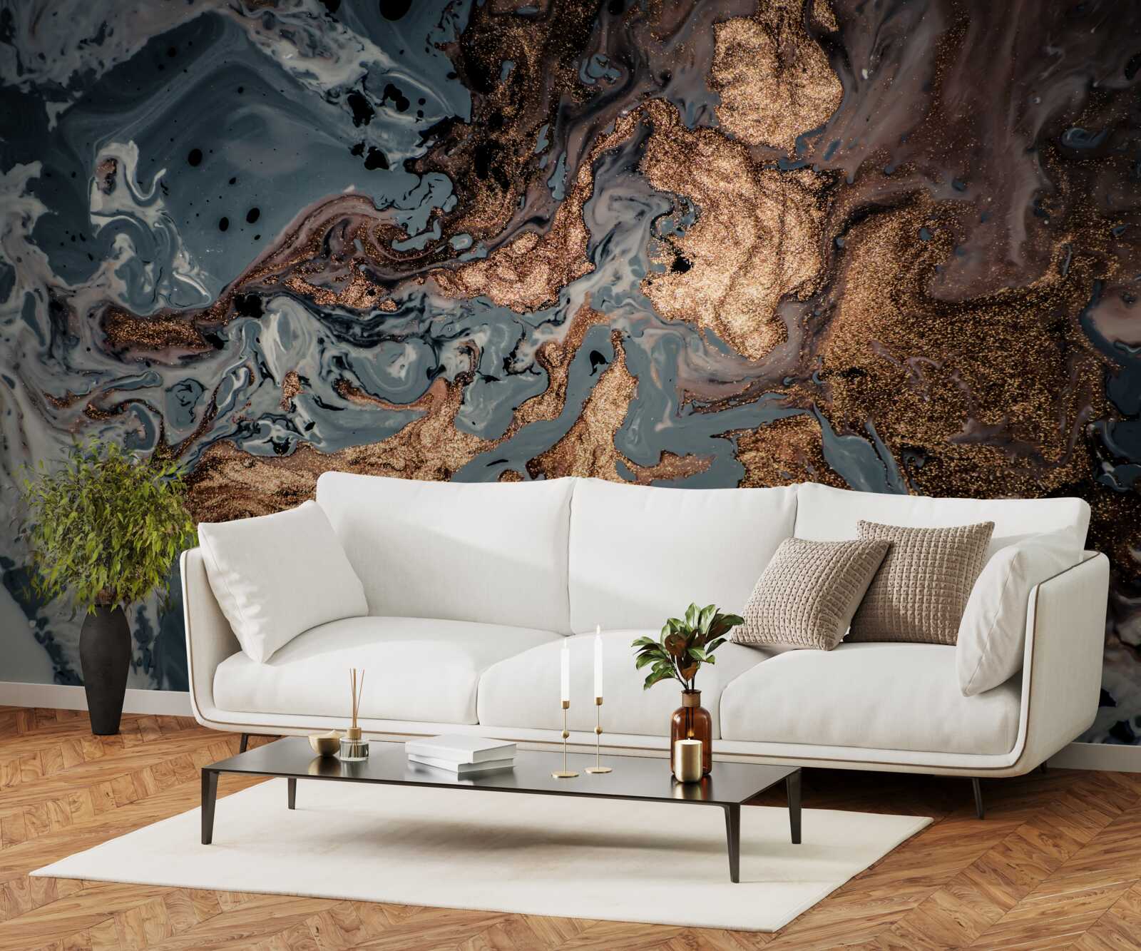 Fotobehang gecondenseerd gouden elixer