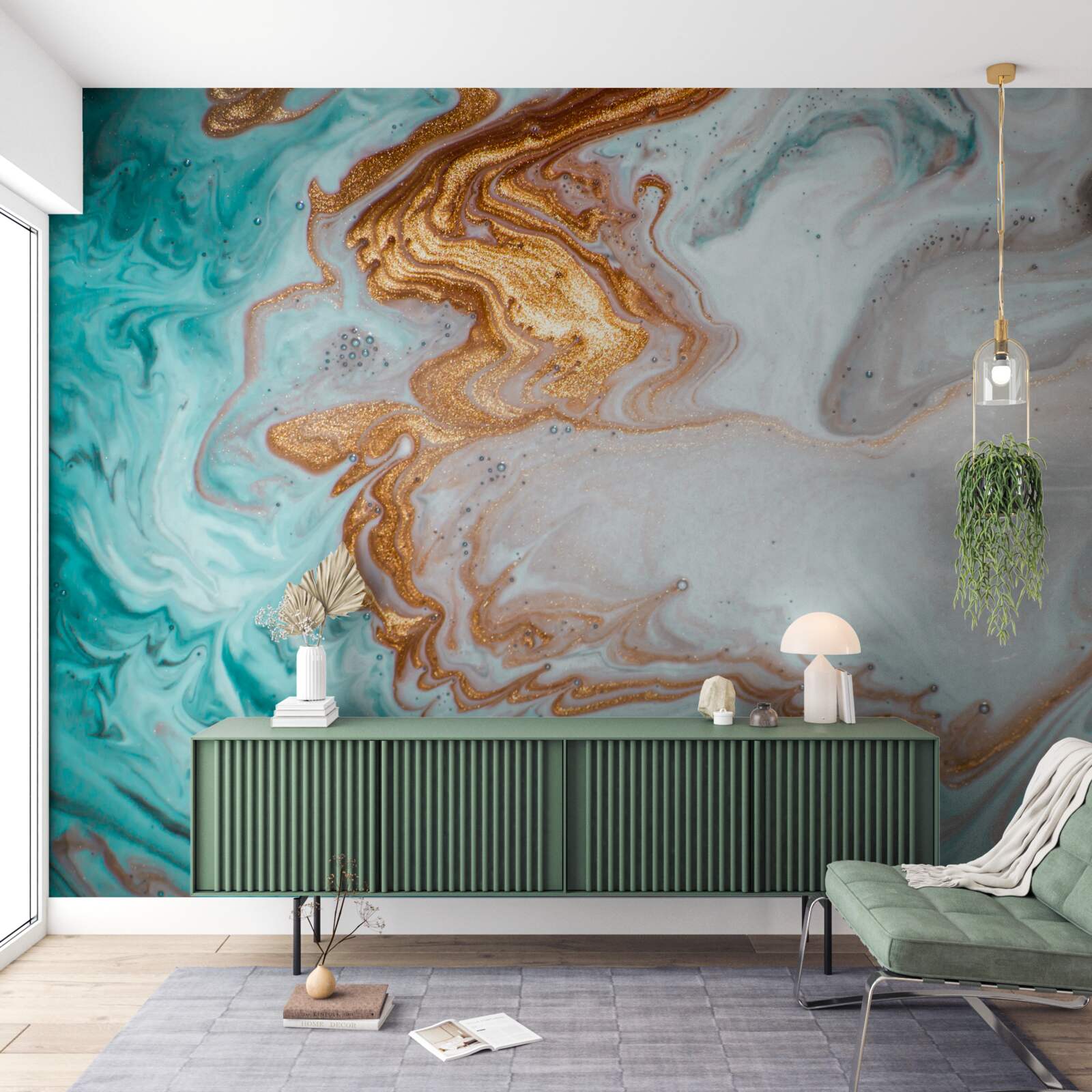 Fotobehang marmer met heldere abstractie