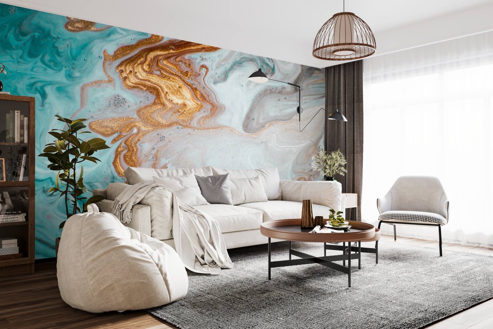 Fotobehang marmer met heldere abstractie