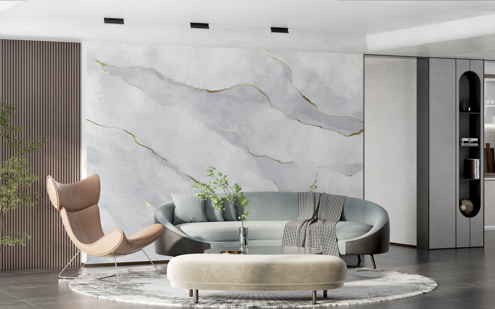 Fotobehang goudmarmer met lichte tinten