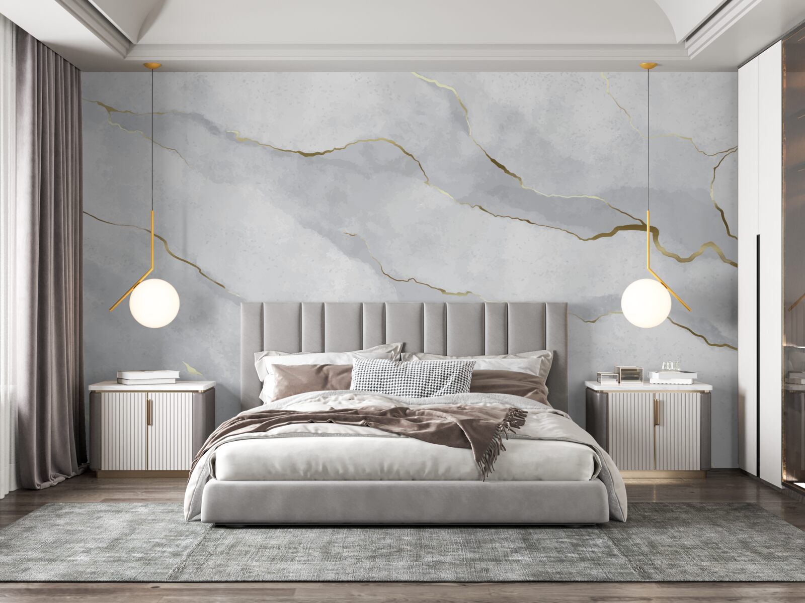 Fotobehang goudmarmer met lichte tinten