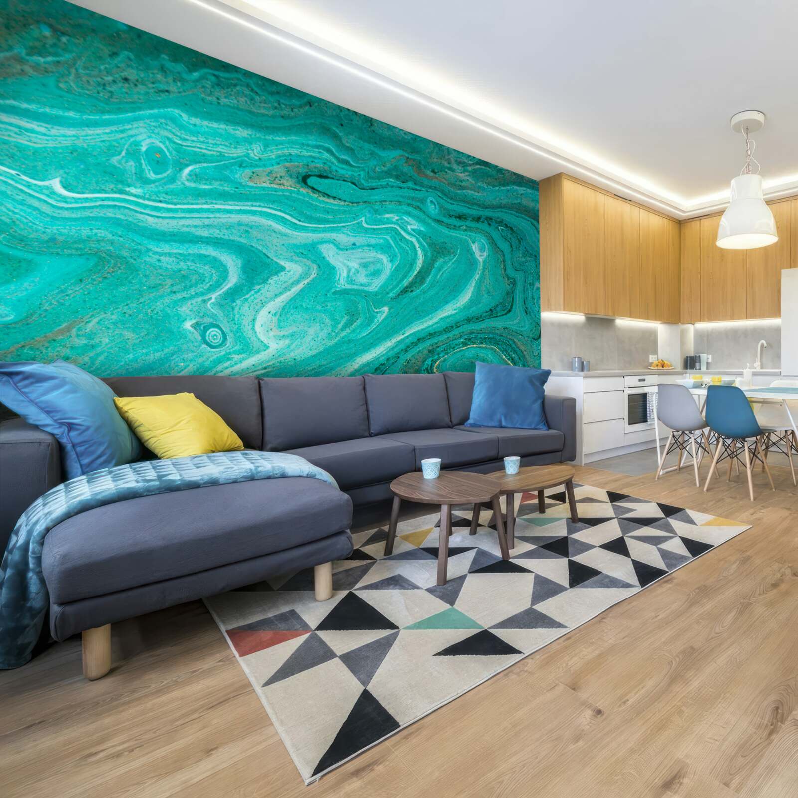 Fotobehang marmer in lichtgroene tinten