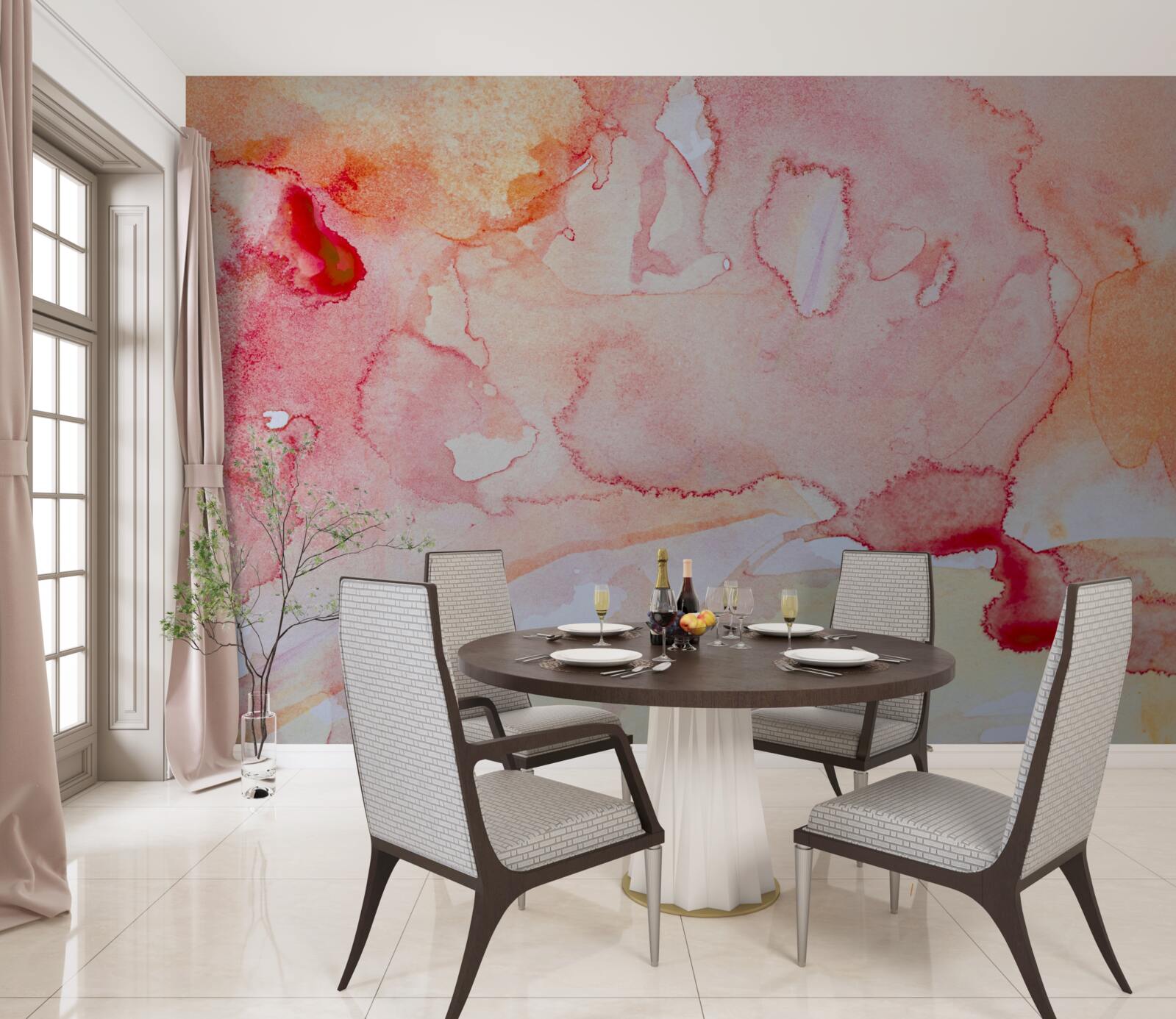 Fotobehang aquarel bed achtergrond