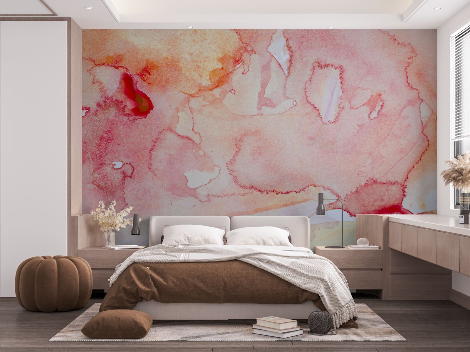 Fotobehang aquarel bed achtergrond