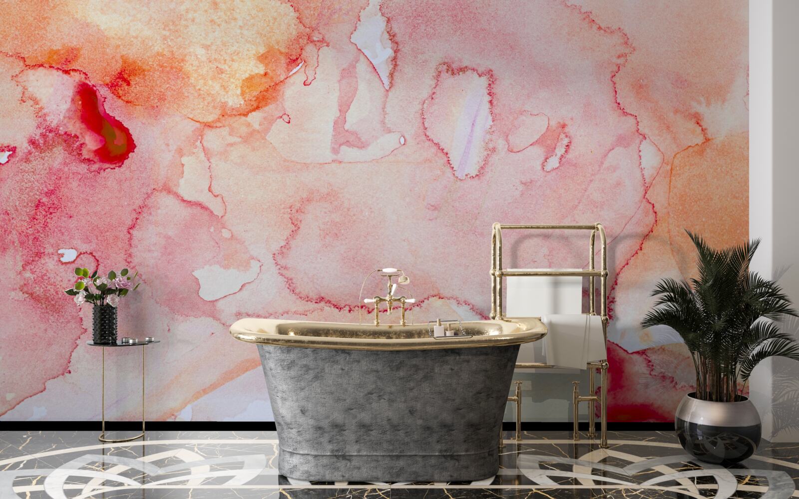 Fotobehang aquarel bed achtergrond