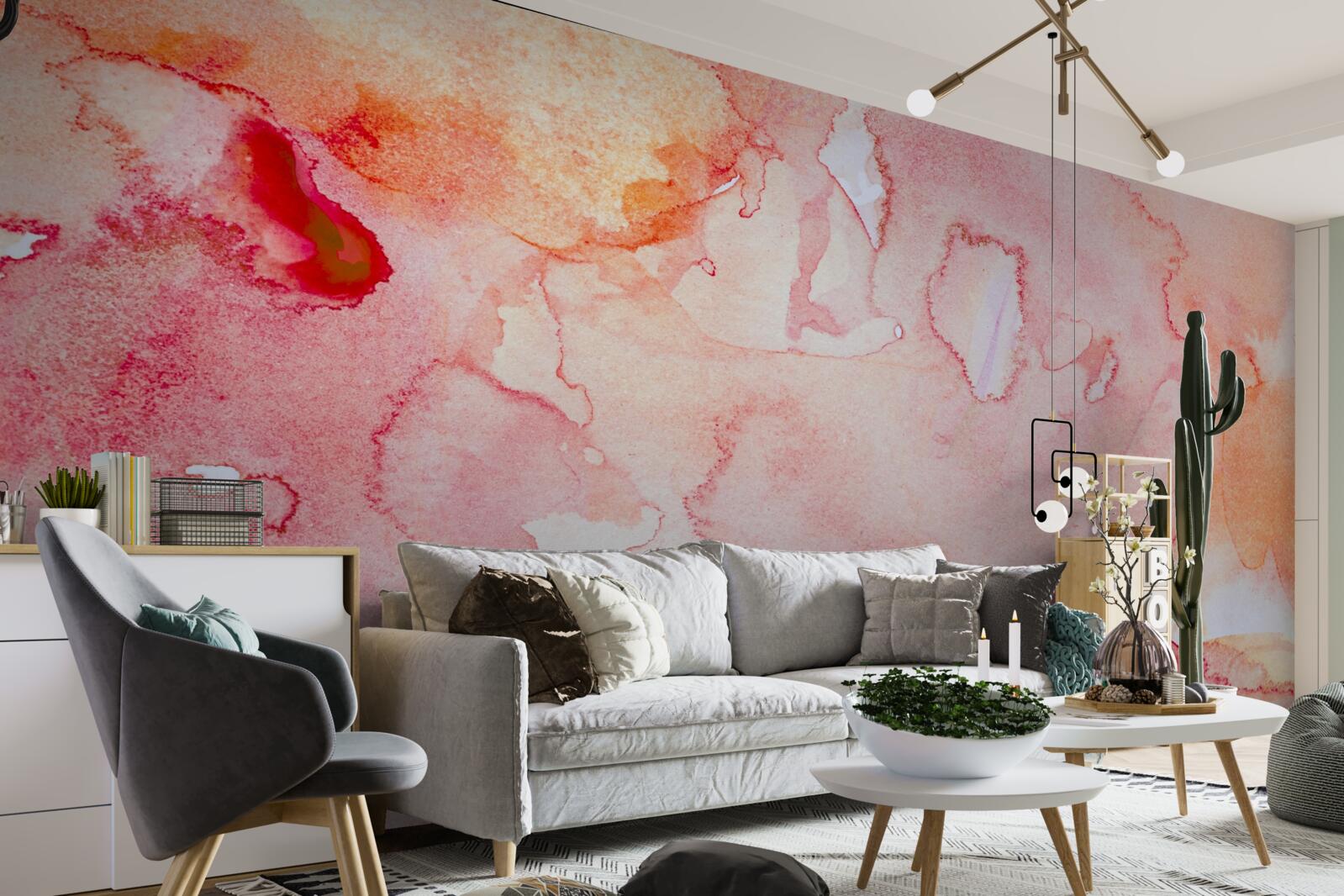 Fotobehang aquarel bed achtergrond