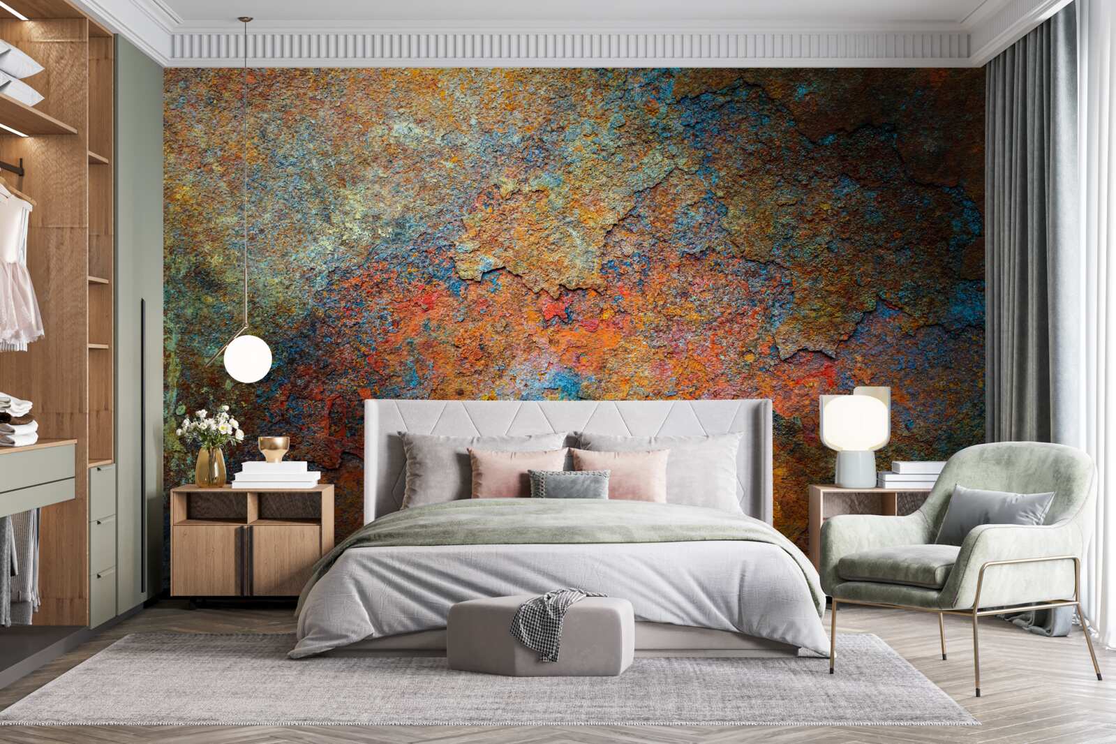 Fotobehang roestkleur en structuur