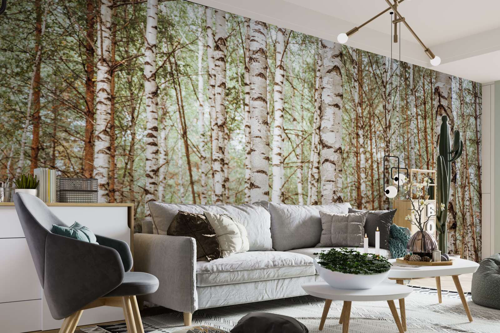 Fotobehang sledeberken staan in een groen bos