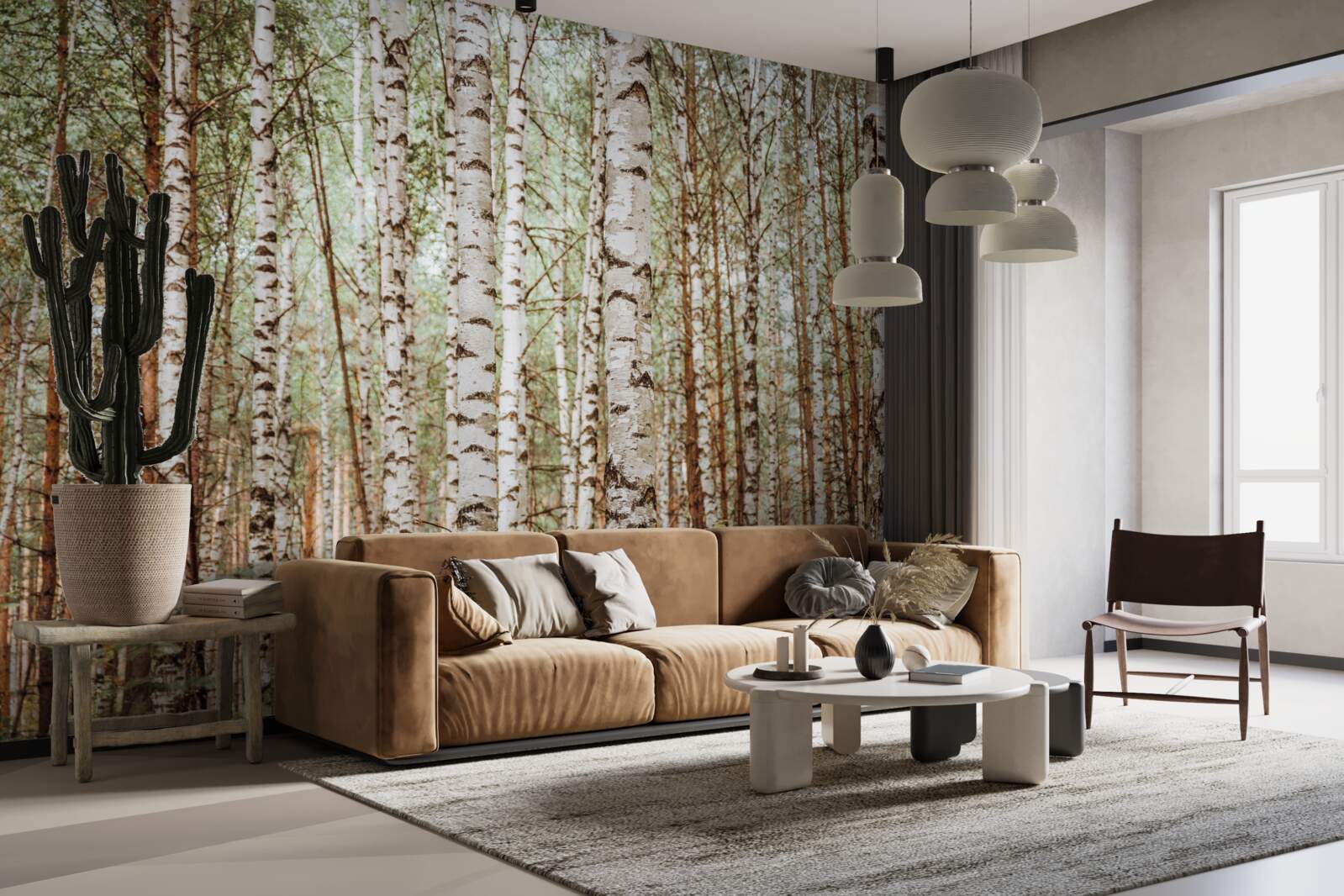 Fotobehang sledeberken staan in een groen bos