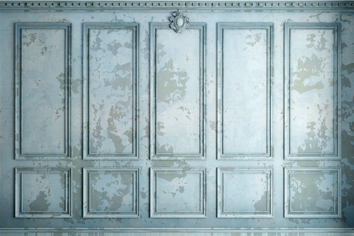 Fotobehang frames omvatten een oude muur