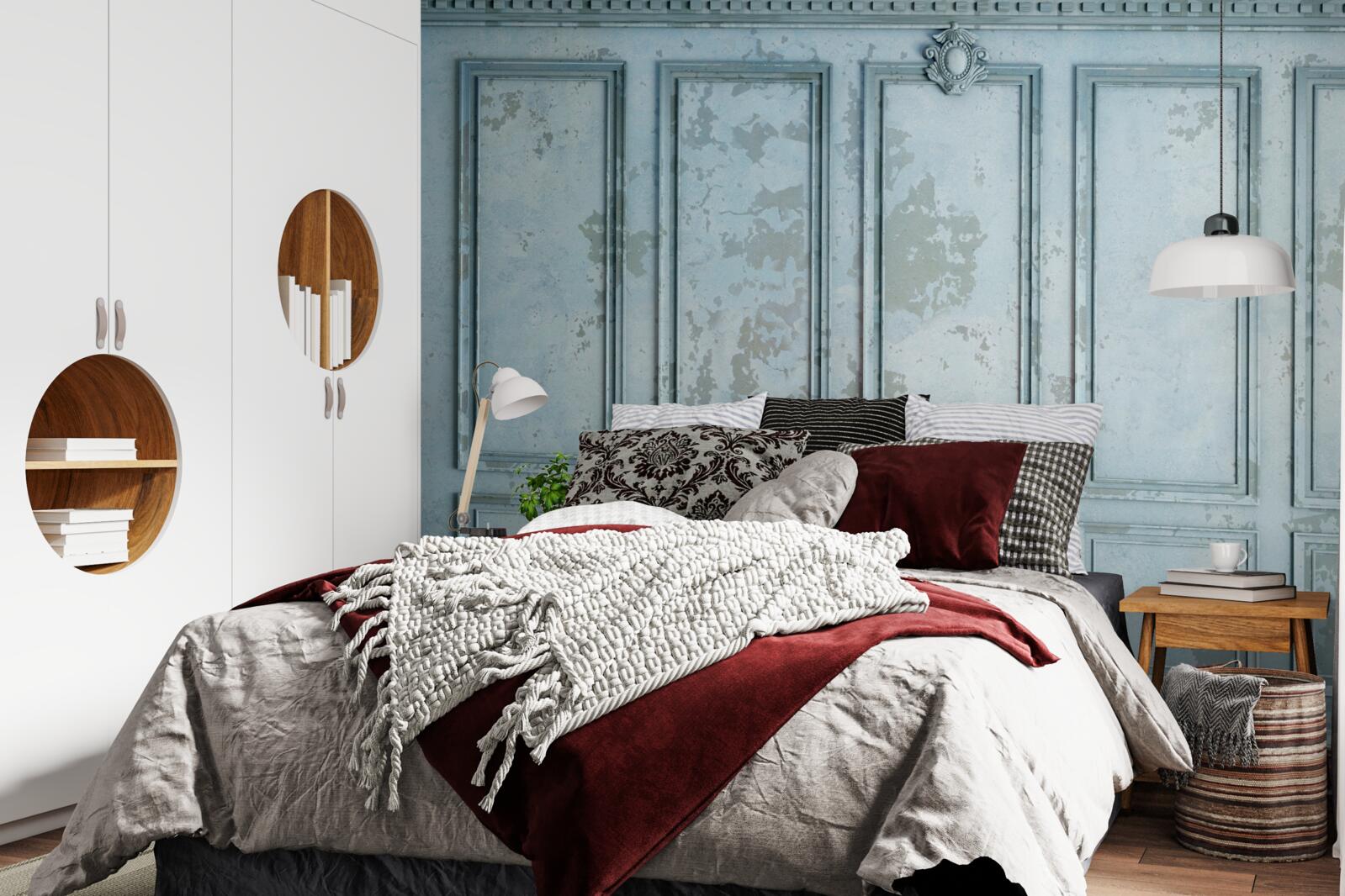 Fotobehang frames omvatten een oude muur