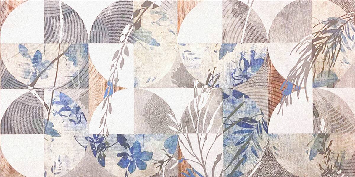 Fotobehang abstracte achtergrond met afdrukken van herfstbladeren