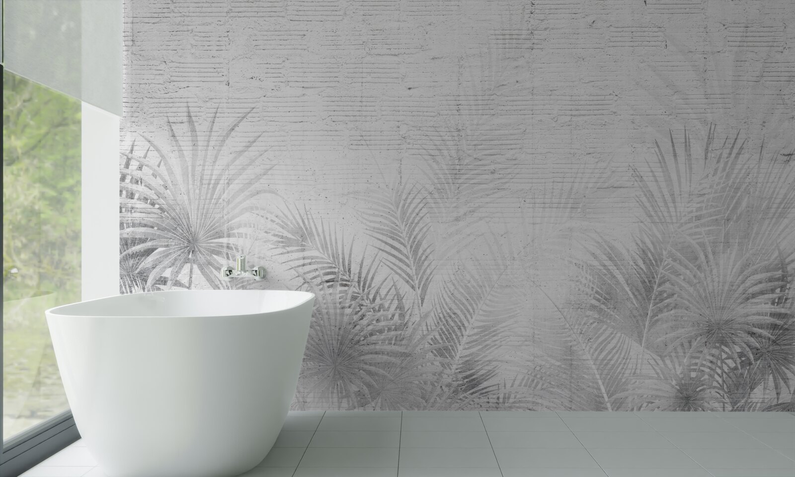 Fotobehang ochtendnevel in een tropisch woud