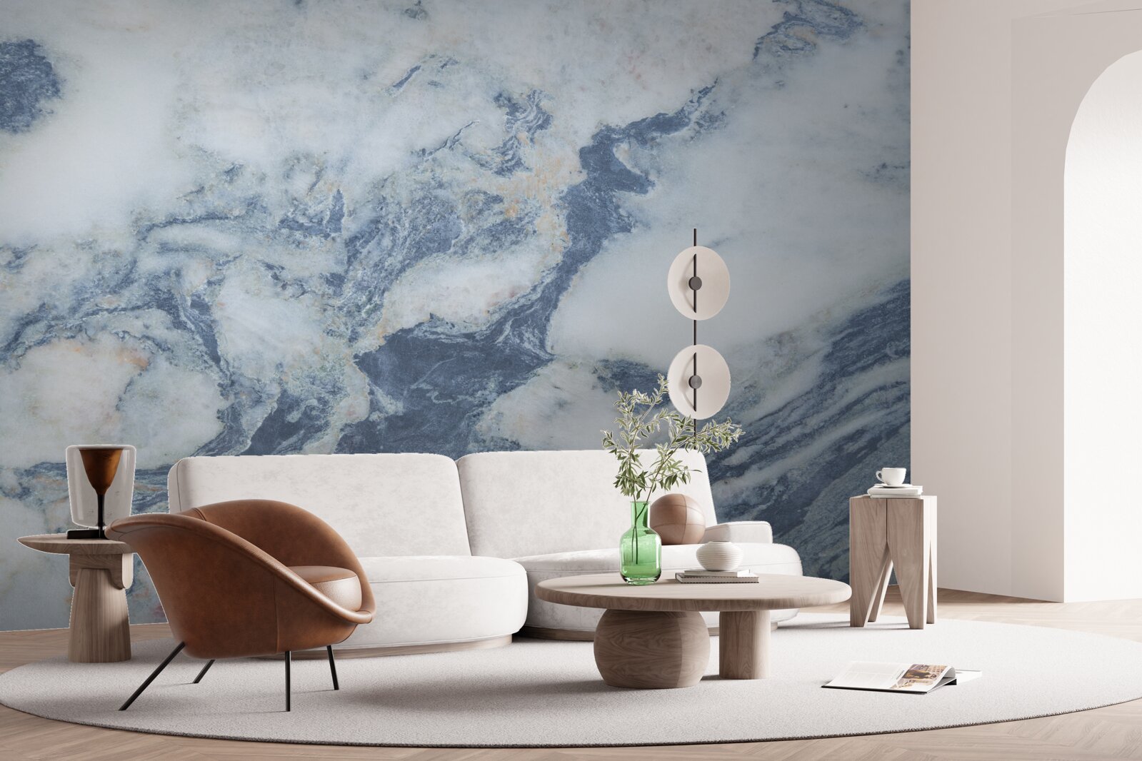 Fotobehang blauwe marmeren achtergrond