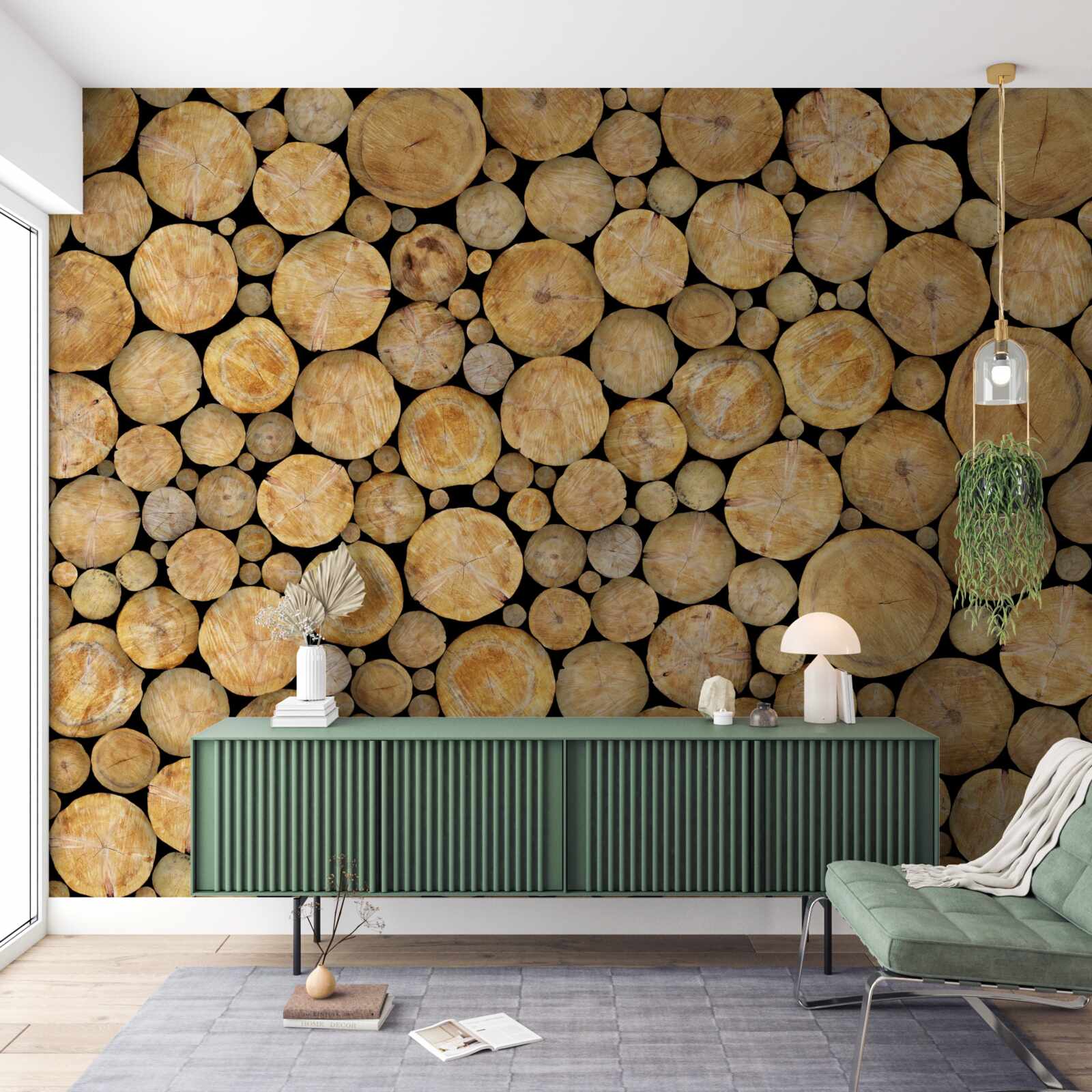 Fotobehang een aanzienlijk aantal bomen werd gekapt