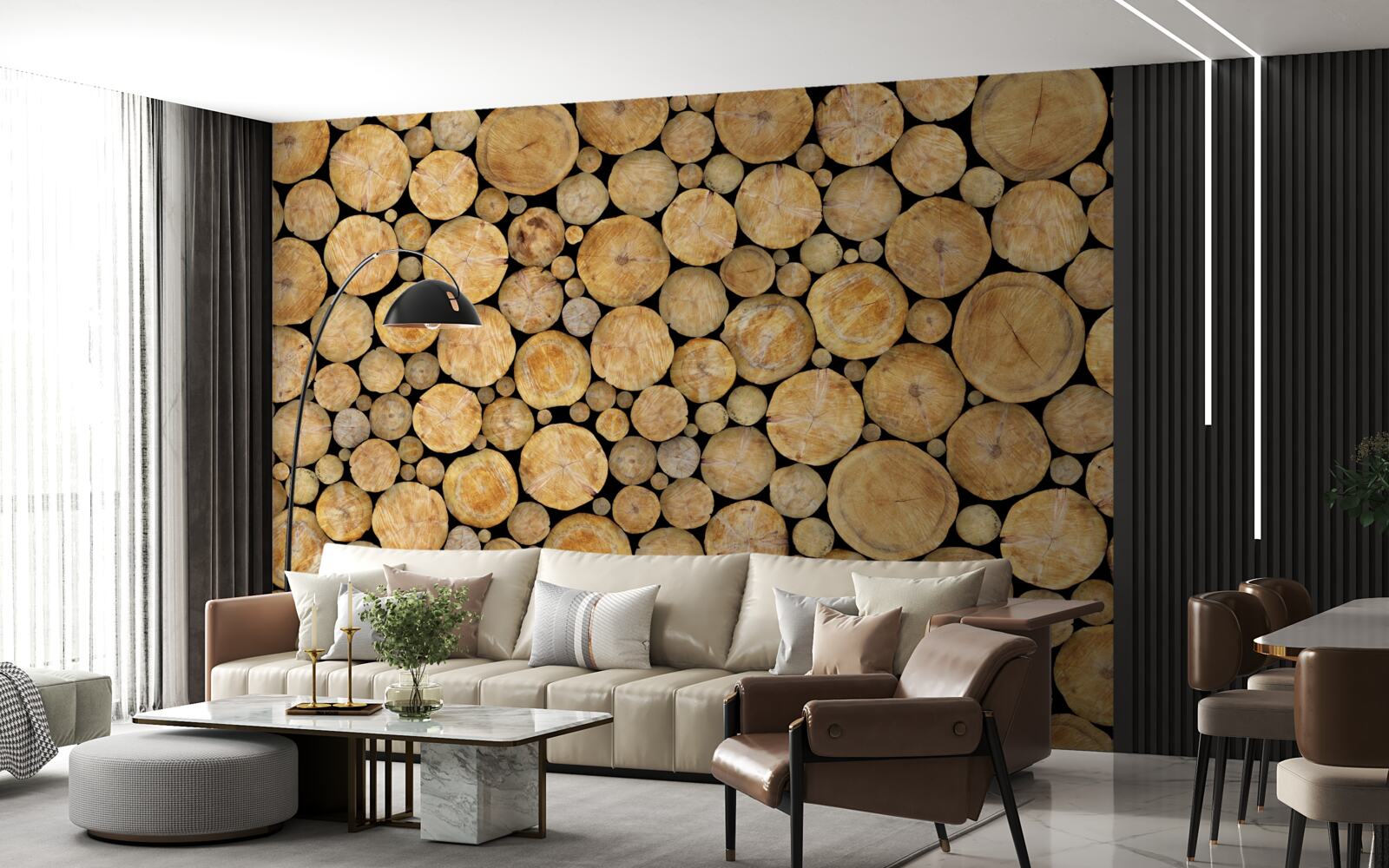 Fotobehang een aanzienlijk aantal bomen werd gekapt