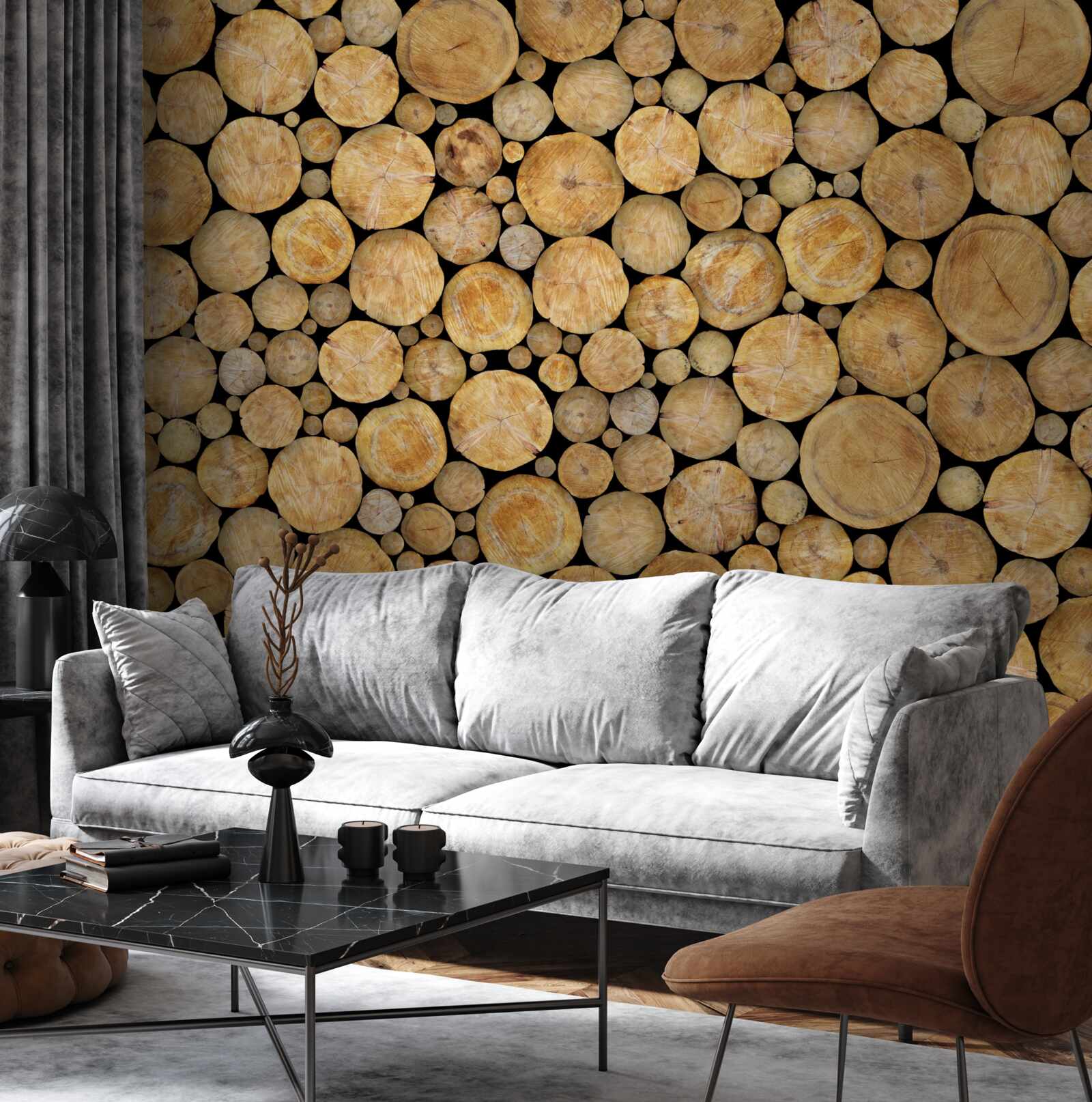 Fotobehang een aanzienlijk aantal bomen werd gekapt