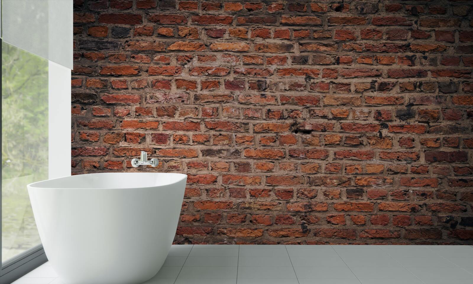 Fotobehang Rode bakstenen muur van het oude gebouw