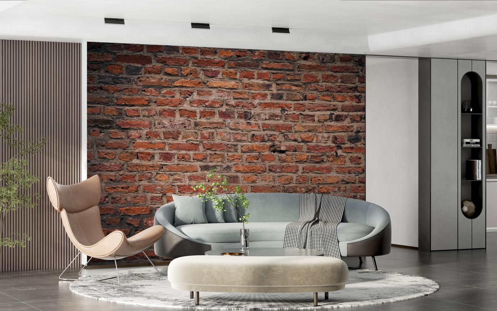 Fotobehang Rode bakstenen muur van het oude gebouw