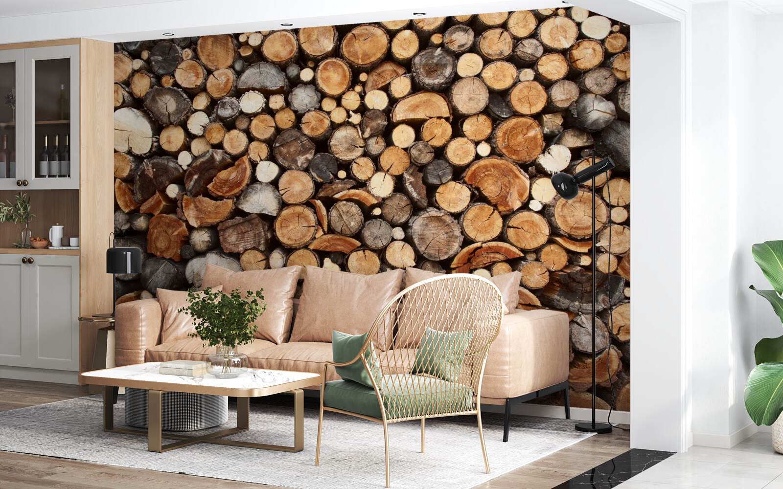 Fotobehang boomschijfjes in verschillende kleuren