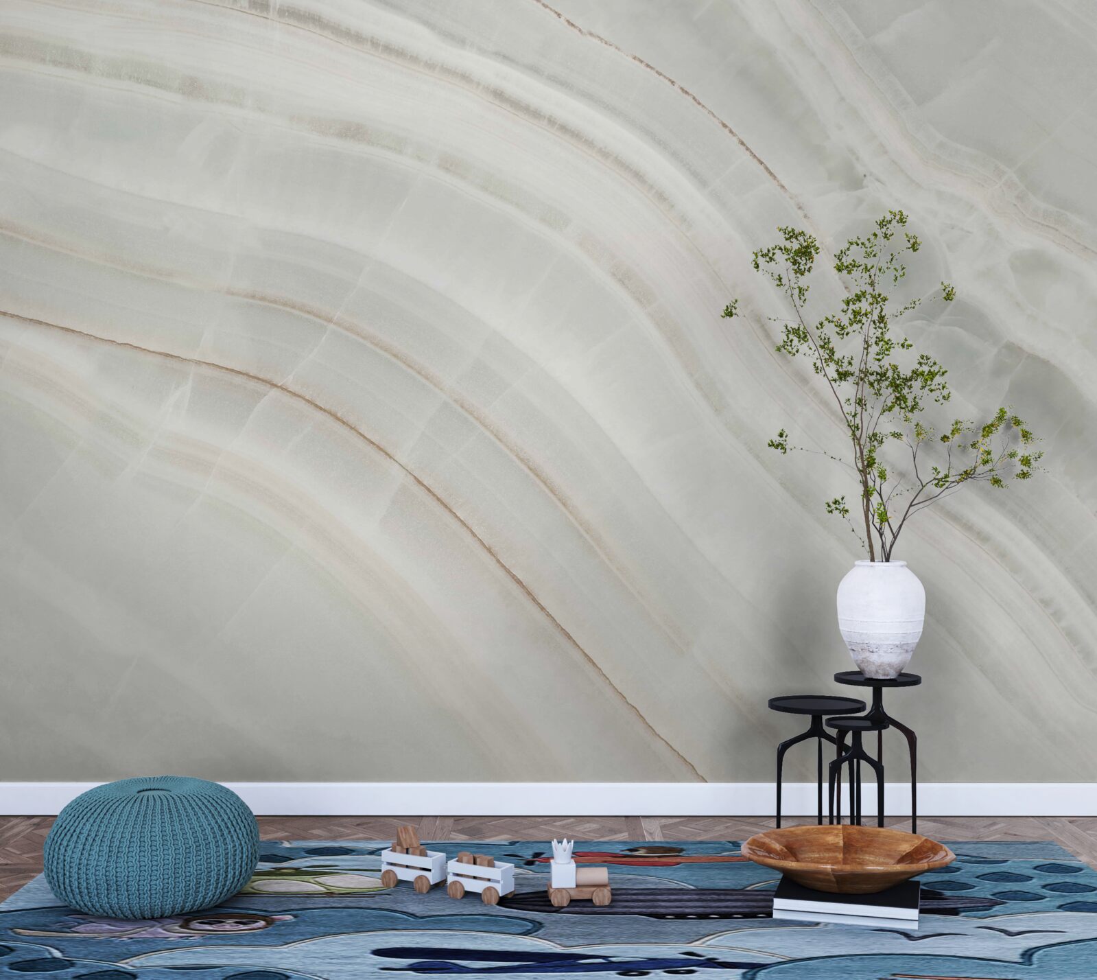 Fotobehang dun grijs beige