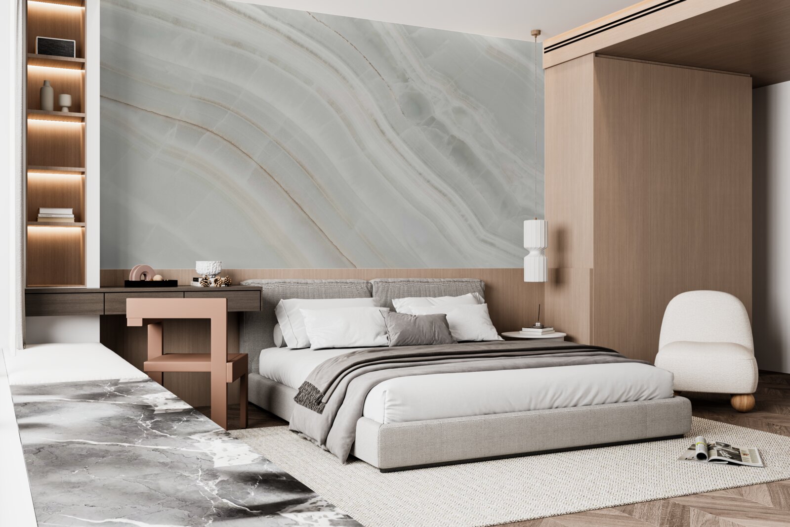 Fotobehang dun grijs beige