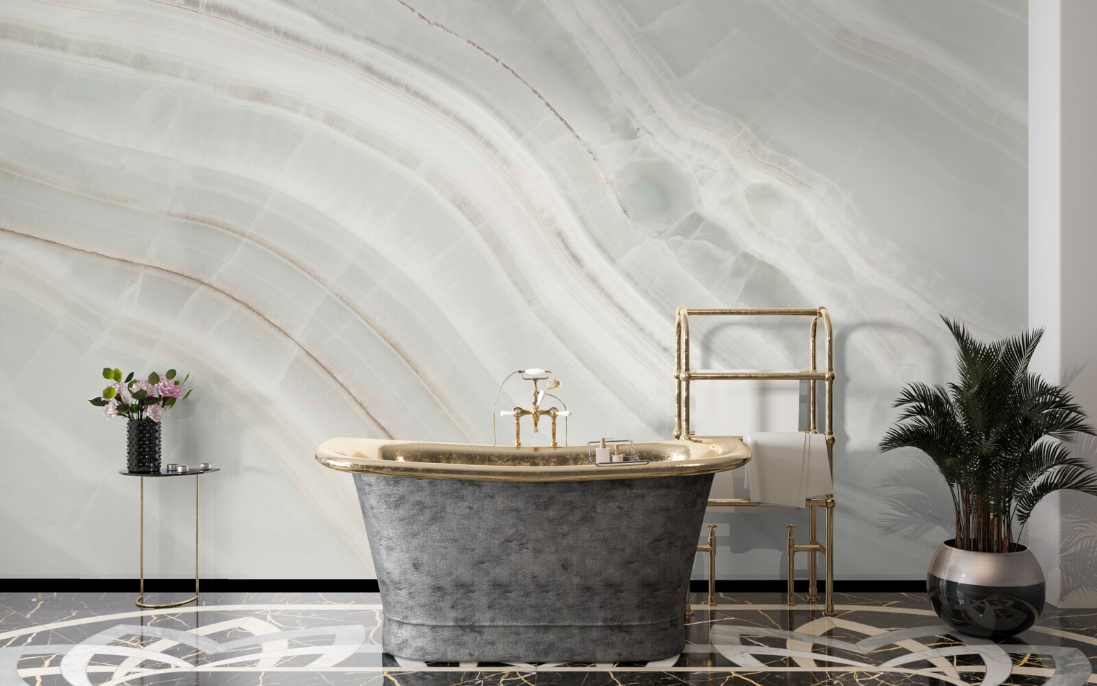 Fotobehang dun grijs beige