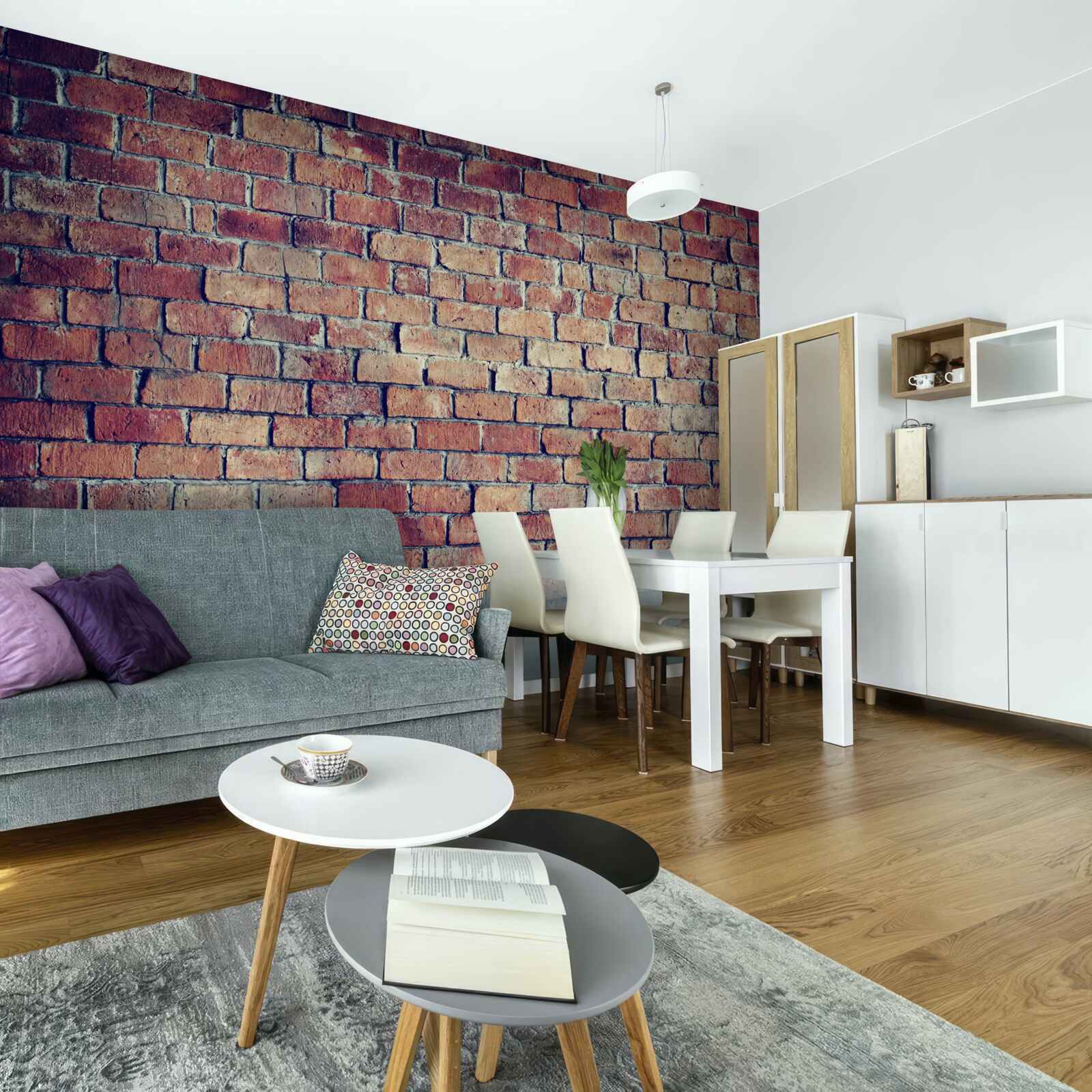 Fotobehang Rode bakstenen muur