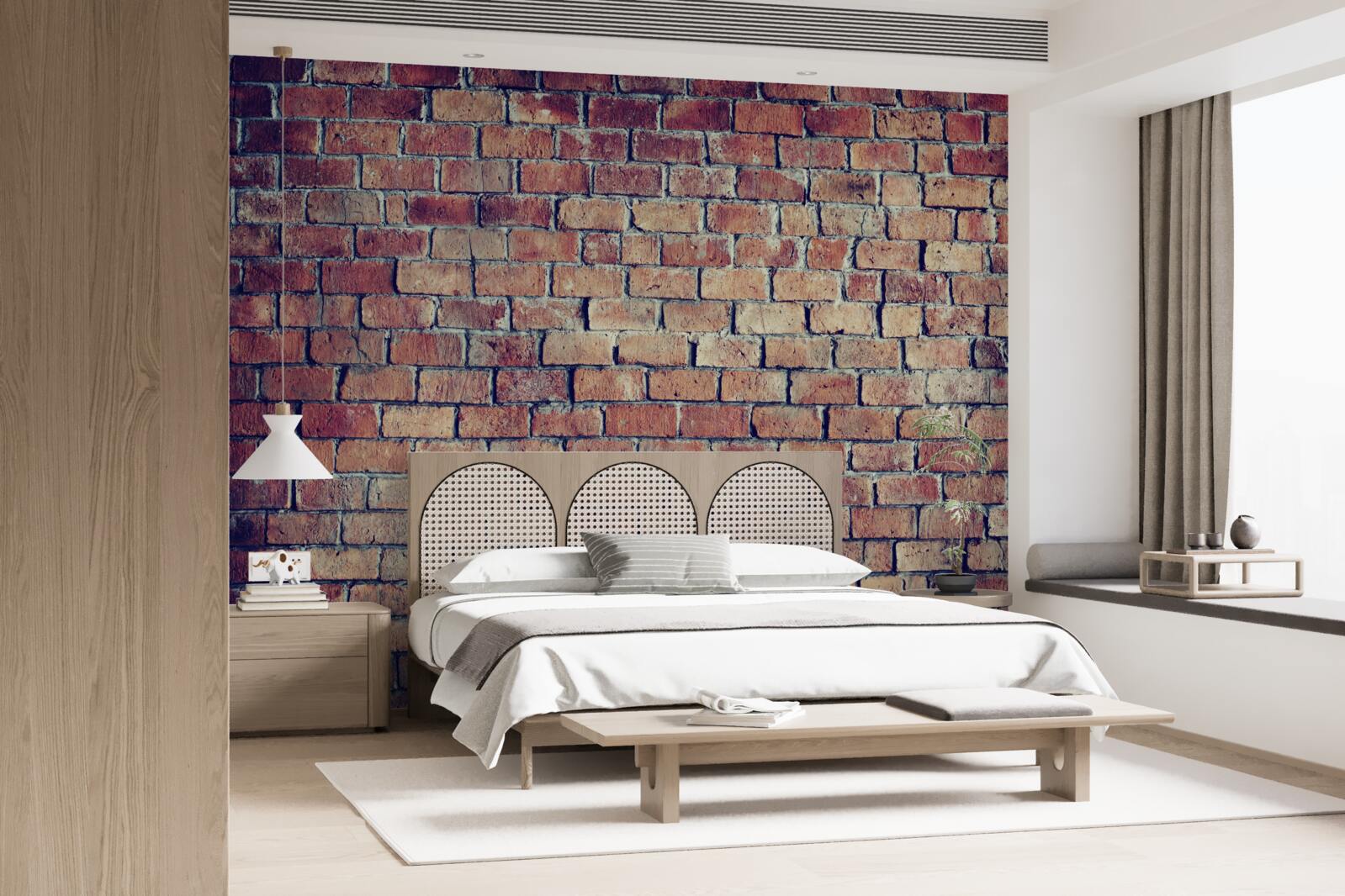 Fotobehang Rode bakstenen muur