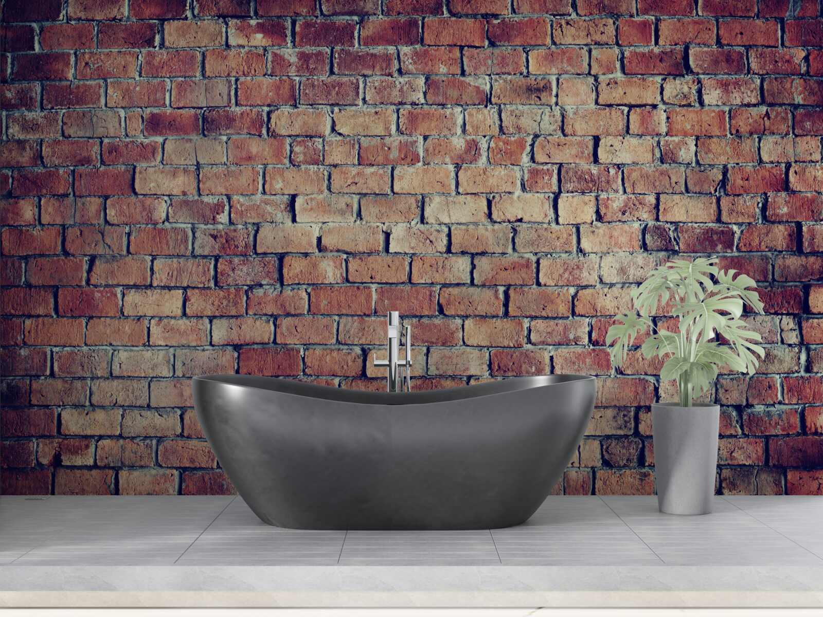 Fotobehang Rode bakstenen muur