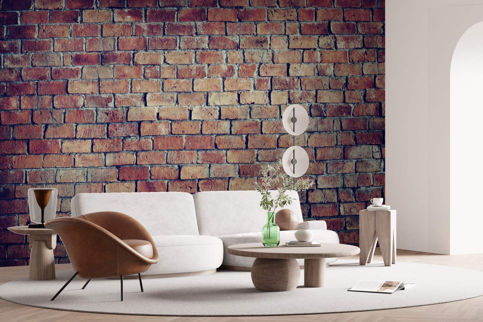 Fotobehang Rode bakstenen muur