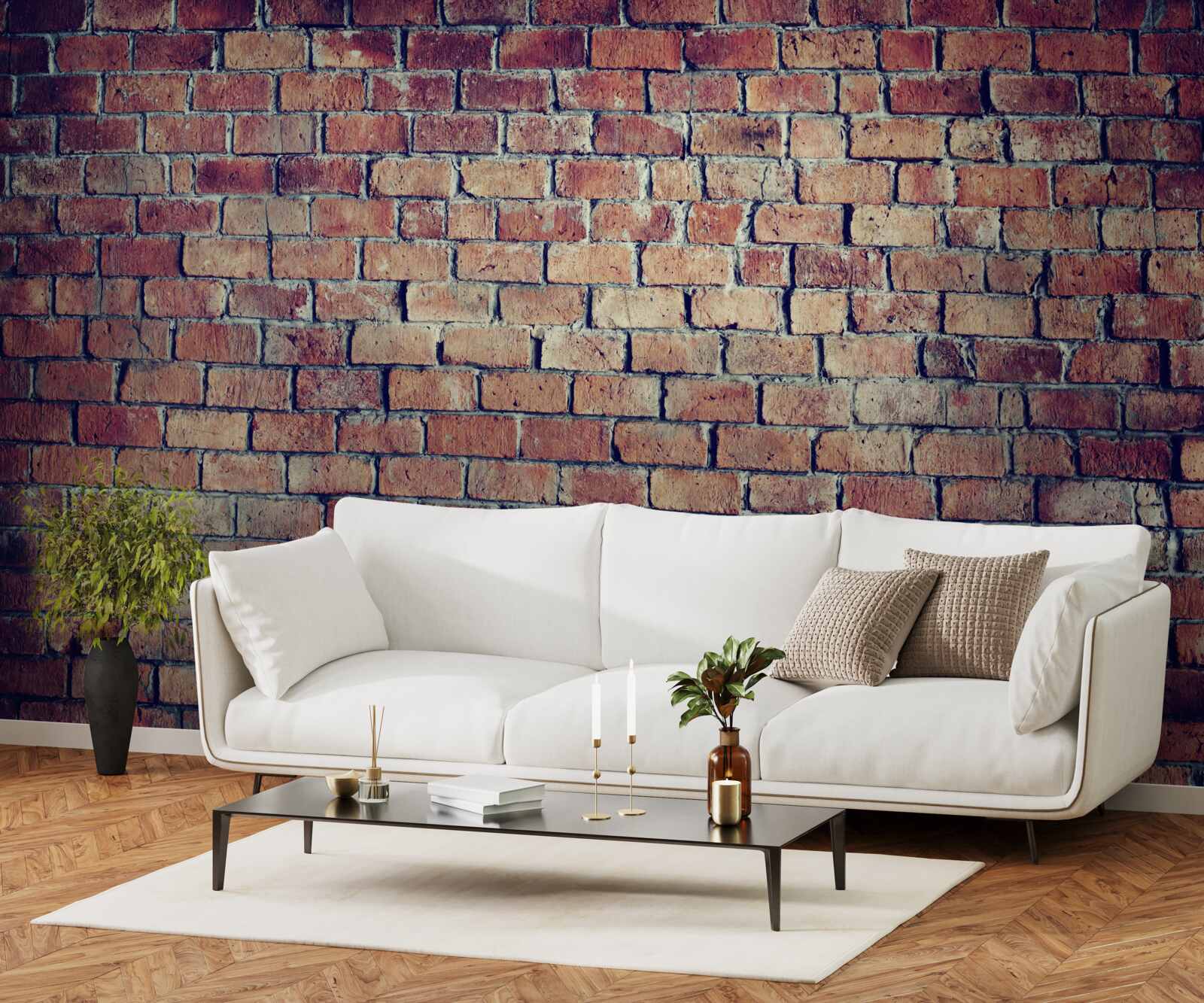 Fotobehang Rode bakstenen muur