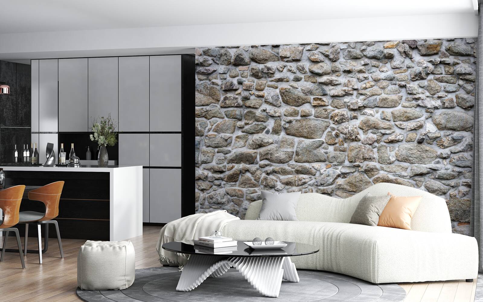 Fotobehang stenen van verschillende grootte en vorm